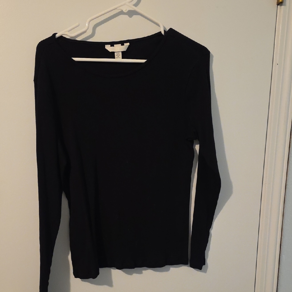H&M Elegant Black Long Sleeve Tee